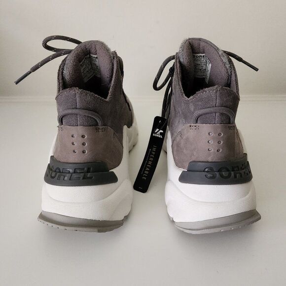 SOREL Waterproof Suede Sneaker | Size 6 | Leather Insulated Gray White NWT - Picture 3 of 6